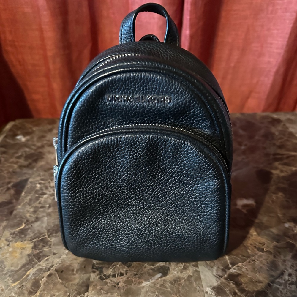 Michael Kors Black Pebbled Leather Backpack